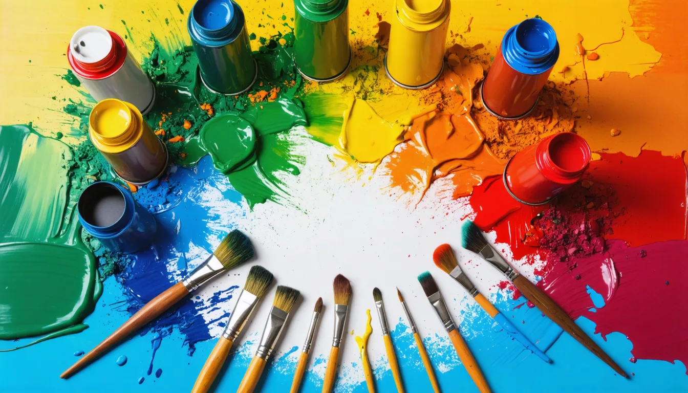 Paint pots showing various finishes and ranges