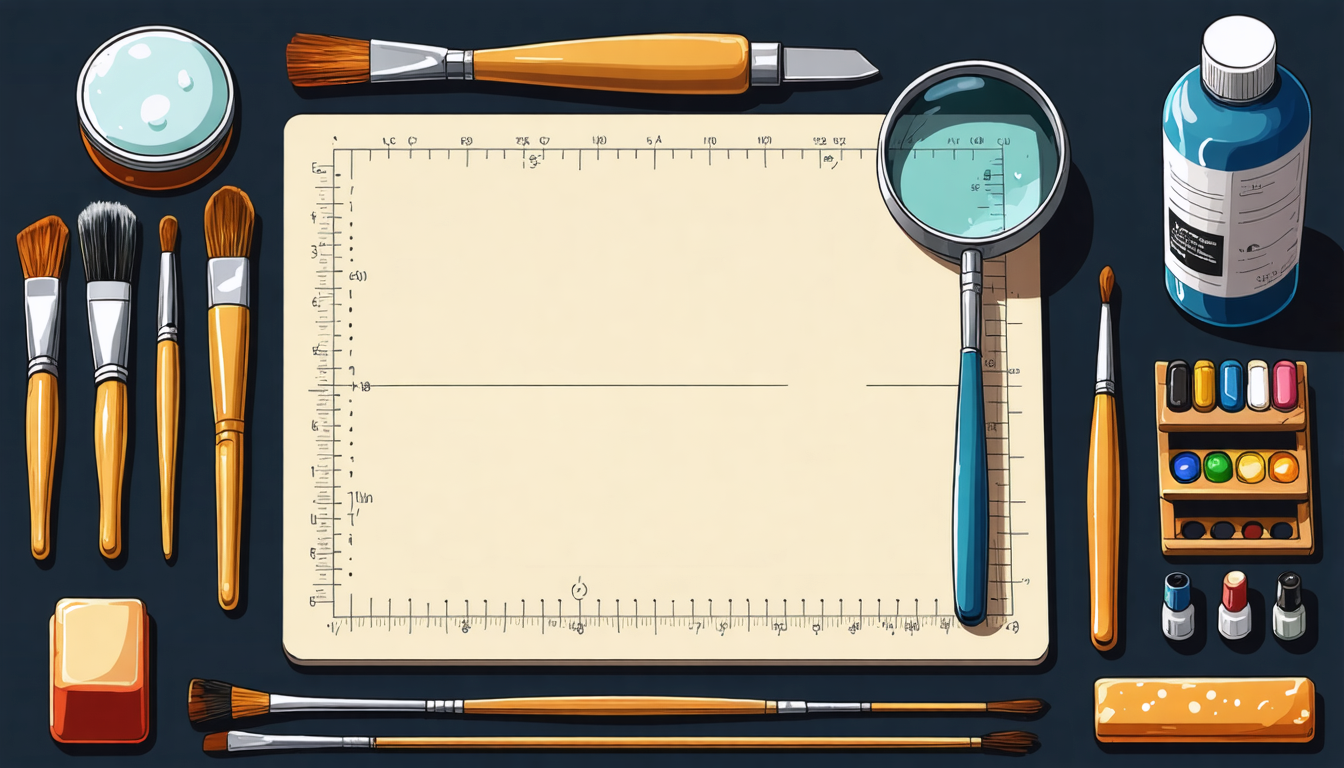 Miniature painting hobby tools illustration