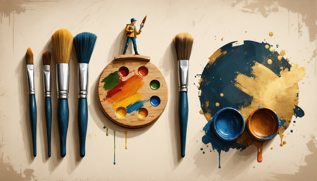 Miniature painting tools and techniques illustration