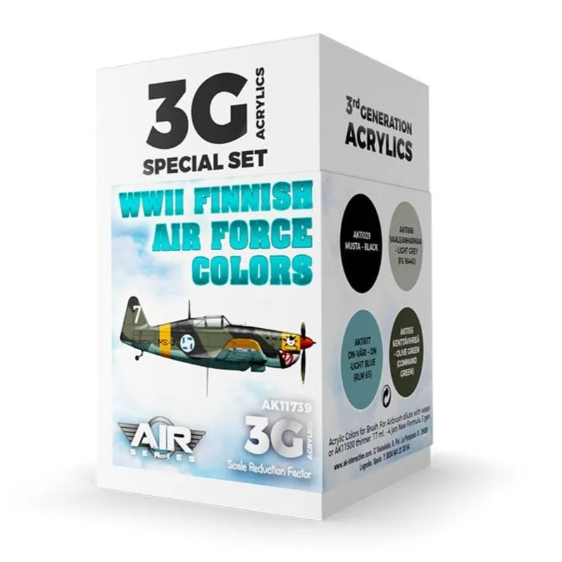 3rd Gen Aircraft Paint Set - WWII Finnish Air Force Colors Set (AK11739)
