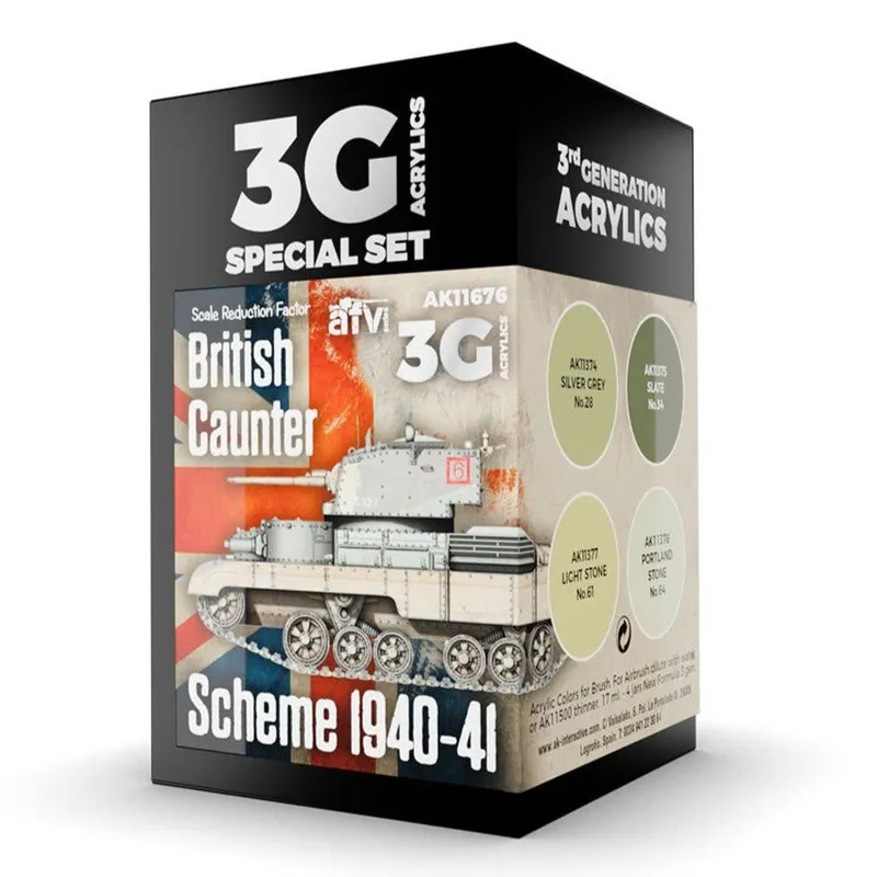AK Interactive 3rd Gen AFV Paint Set - British Caunter Scheme 1940-41 (AK11676)