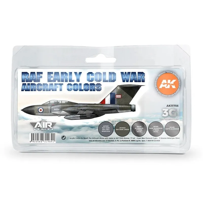AK Interactive 3rd Gen Aircraft Paint Set - Early Cold War RAF Aircraft Colors Set (AK11756)