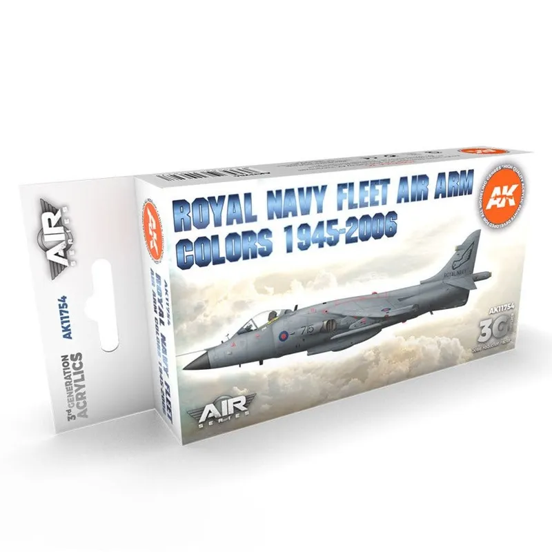 AK Interactive 3rd Gen Aircraft Paint Set - RN Fleet Air Arm Aircraft Colors 1945-2010 Set (AK11754)