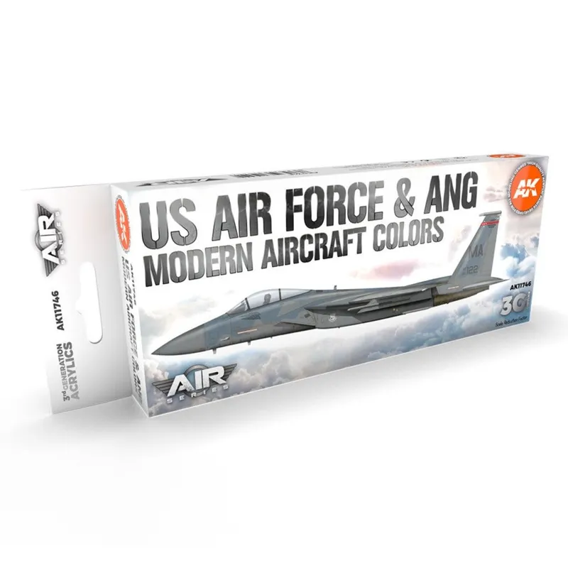 AK Interactive 3rd Gen Aircraft Paint Set - US Air Force & ANG Modern Aircraft Colors Set (AK11746)