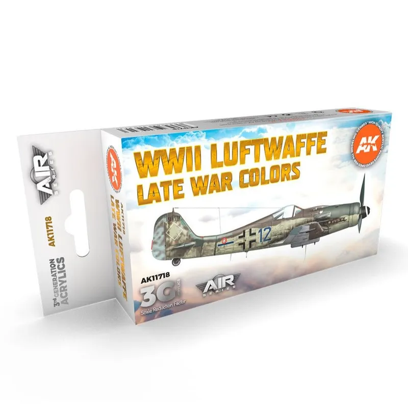 AK Interactive 3rd Gen Aircraft Paint Set - WWII Luftwaffe Late War Colors Set (AK11718)