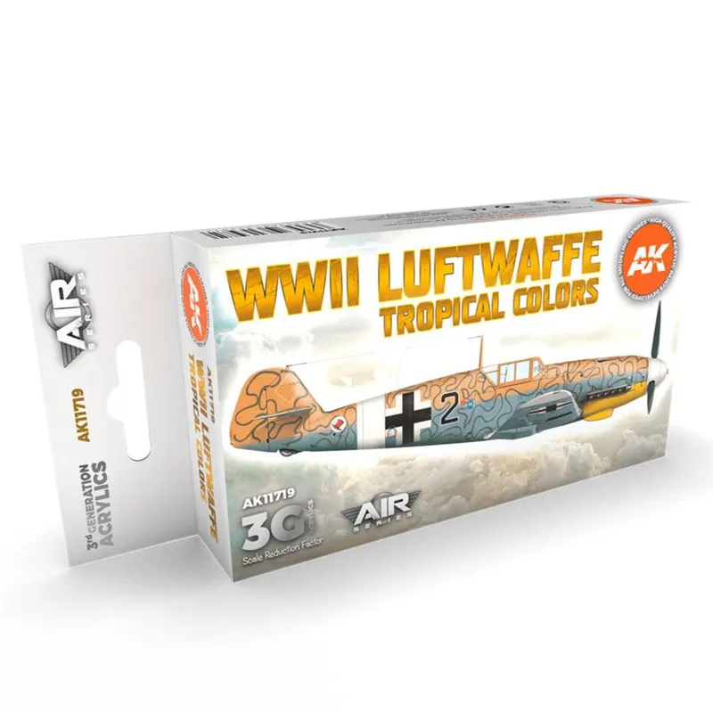 AK Interactive 3rd Gen Aircraft Paint Set - WWII Luftwaffe Tropical Colors Set (AK11719)