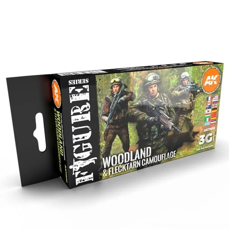 AK Interactive 3rd Gen Figure Paint Set - Woodland & Flecktarn Camouflages (AK11632)