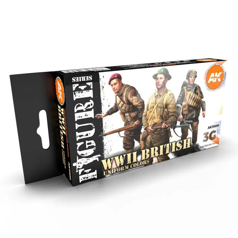 AK Interactive 3rd Gen Figure Paint Set - WWII British Uniform Colors (AK11636)