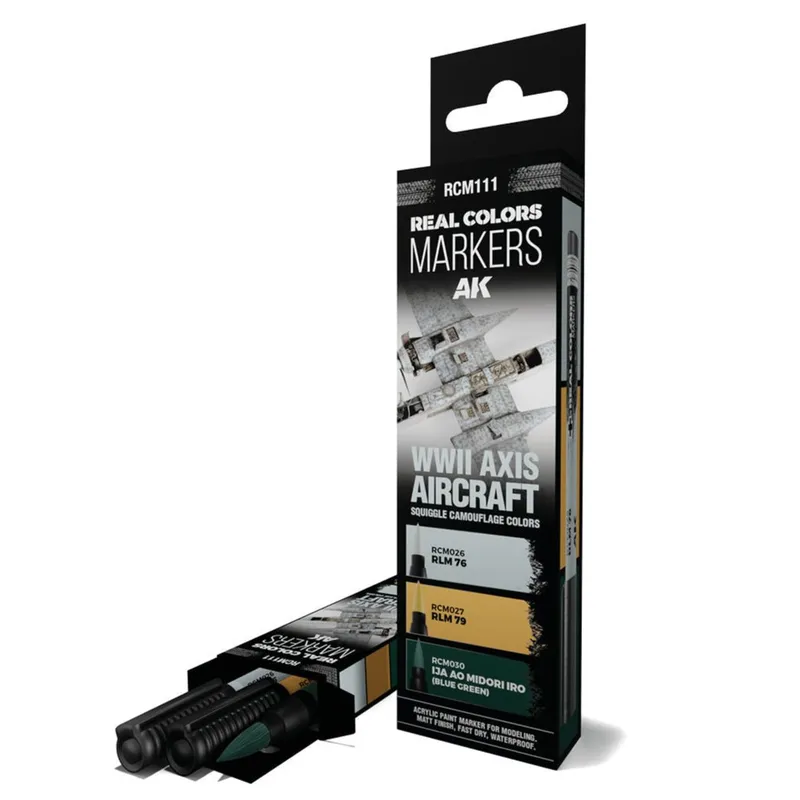 AK Interactive Real Colors Markers - WWII Axis Aircraft Squiggle Camouflage Colours (RCM111)
