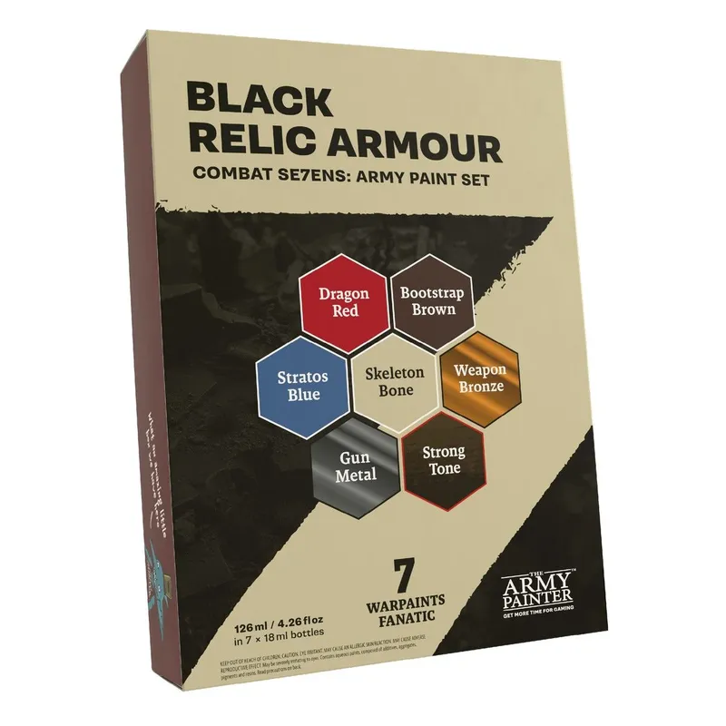 Combat Se7ens: Black Relic Armour box and contents