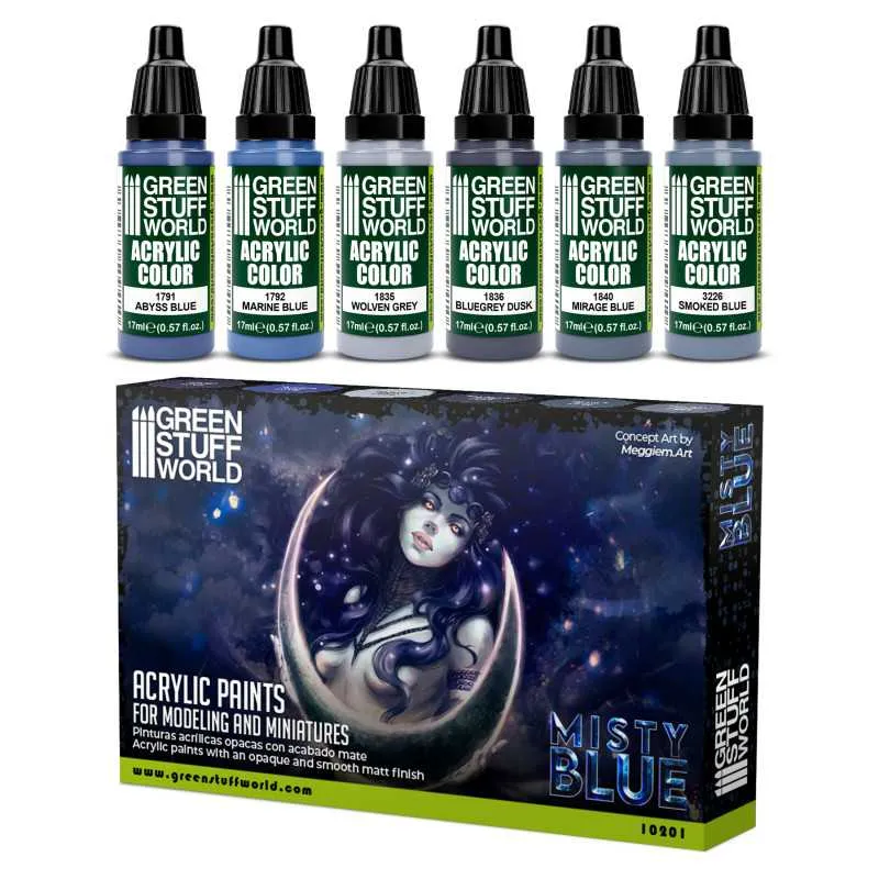 Green Stuff World Paint Set - Misty Blue