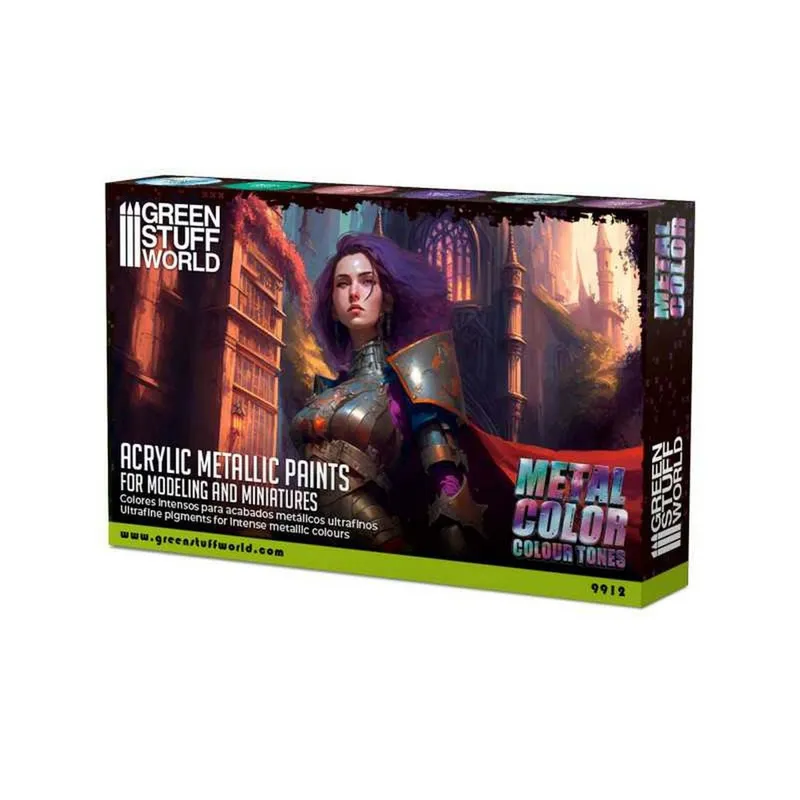 Metallic Paints Set - Colours box and contents