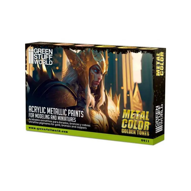 Metallic Paints Set - Gold box and contents