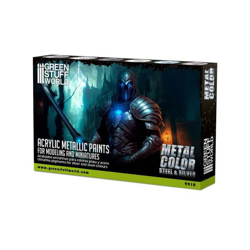 Metallic Paints Set - Silver box and contents