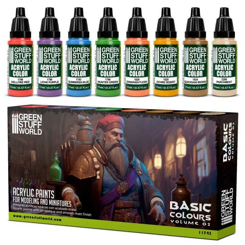 Paint Set: Basic Colors 02 box and contents