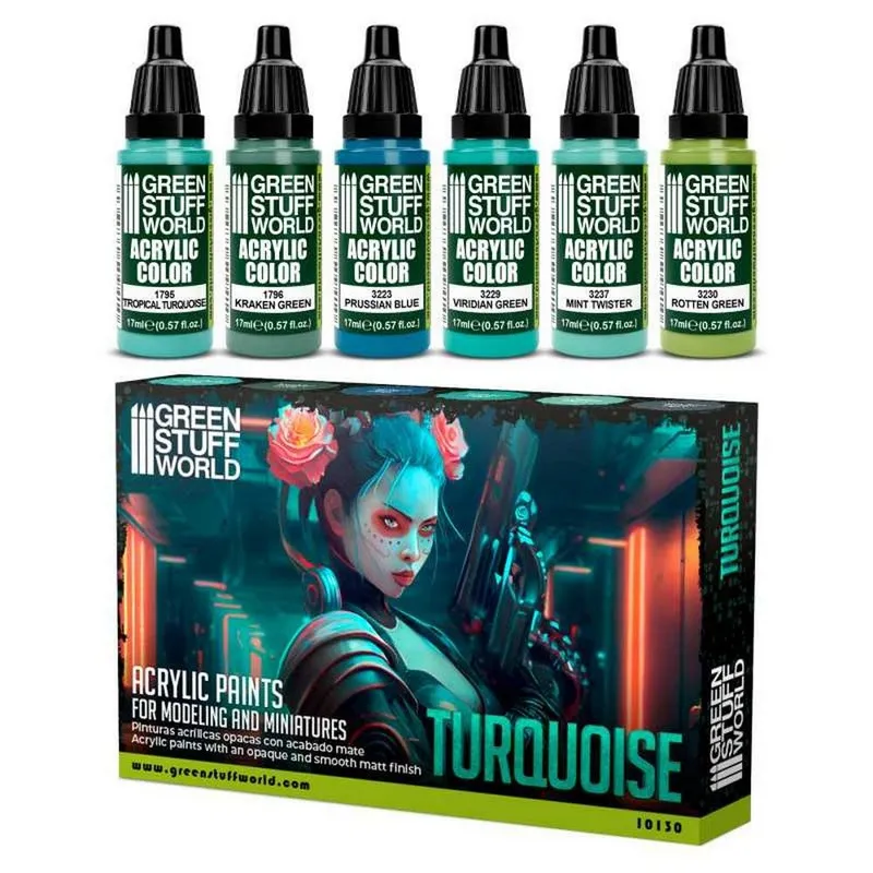 Paint Set: Turquoise box and contents