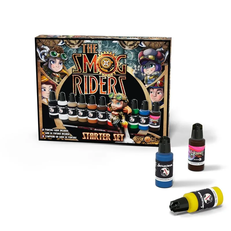 The Smog Riders Starter Kit box and contents
