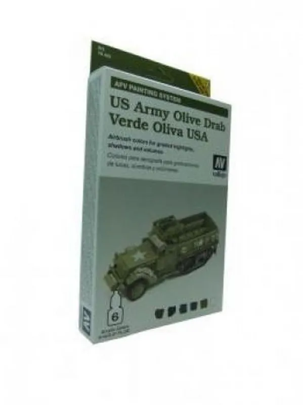 Vallejo Model Air - AFV Army Olive Drab Set box and contents