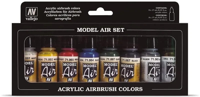 Vallejo Model Air - Basic Colors Set box and contents