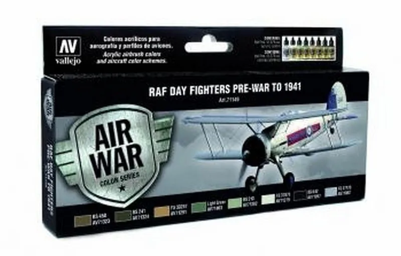 Vallejo Model Air - RAF & FAA Day Fighter Pre War to 1941 Set box and contents