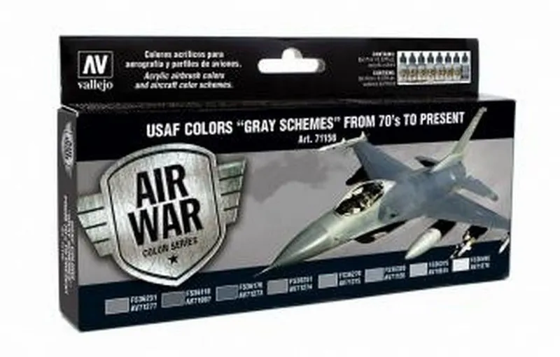 Vallejo Model Air - USAF Colors "Gray Schemes 1970's Onwards Set box and contents