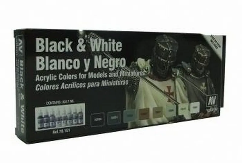 Vallejo Model Color - Black and White Set box and contents