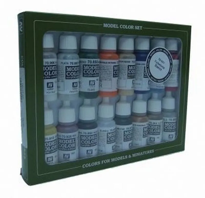 Vallejo Model Color - Folkstone Basics Set box and contents