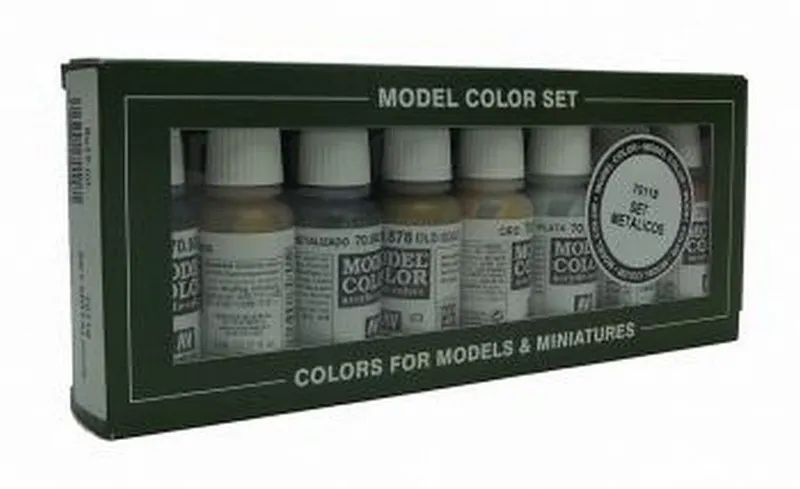 Vallejo Model Color - Metallics Set box and contents