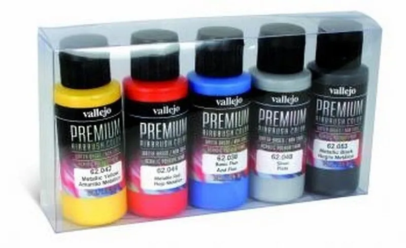 Vallejo Premium Color - Metallic Colours Set box and contents