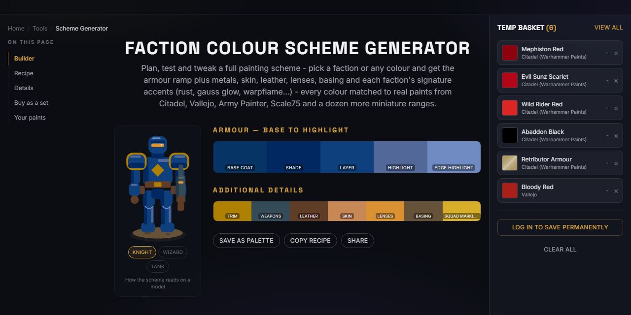 Faction Colour Scheme Generator — screenshot